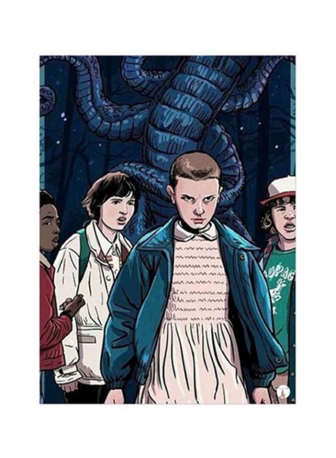 بي بي ملصق معدني بتصميم مُسطح على شكل شخصيات مسلسل "Stranger Things" أسود/أبيض/بيج 15x20Ø³Ù†ØªÙŠÙ…ØªØ±