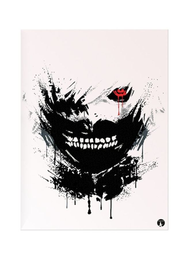 بي بي ملصق مصنوع من رقاقة معدنية بتصميم مسلسل الأنيمي "Tokyo Ghoul" وردي فاتح/أسود/أحمر 15x20سم