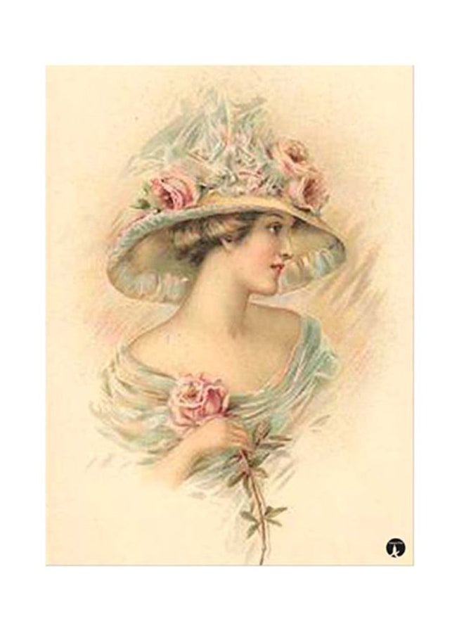 BP Vintage Art Metal Plate Poster Beige/Green/Brown 15x20cm 