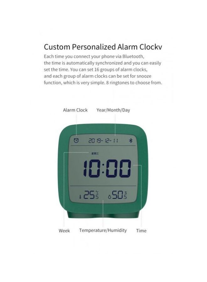 Xiaomi - LCD Screen Adjustable Nightlight Alarm Clock Green 80.3x41x83mm - Image 1