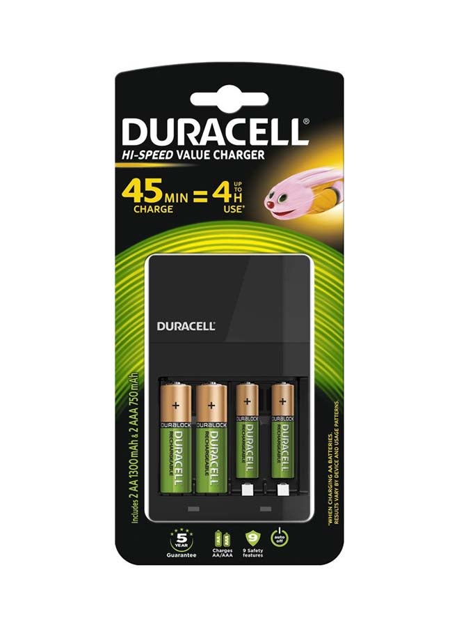 Duracell - Battery Charger For AA and AAA Batteries Green/Rose Gold/Black - Image 1