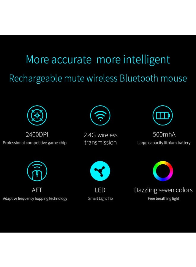 Generic Wireless LED Gaming Mouse Grey/Blue  - Image 4