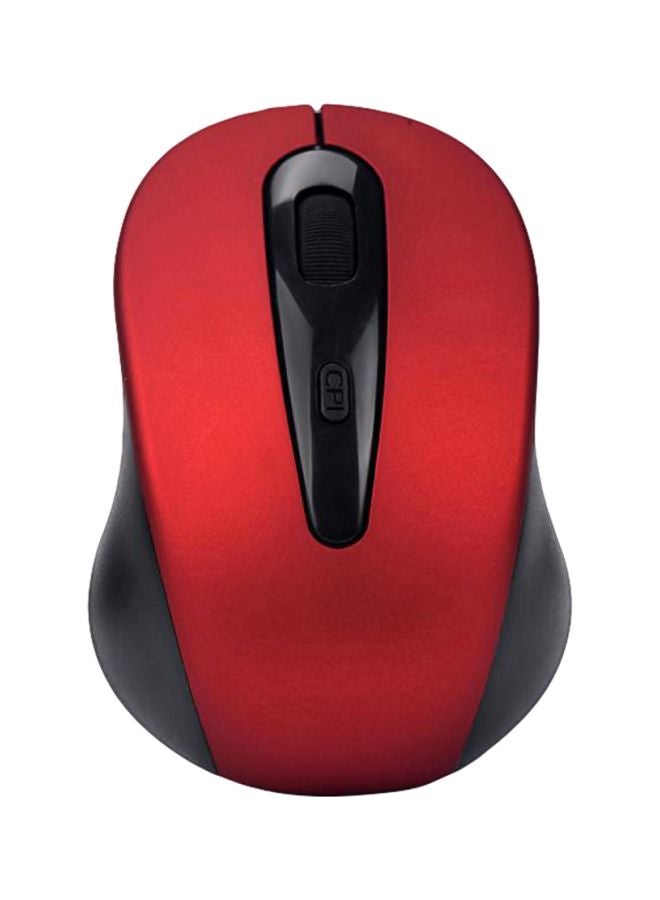 ماوس لاسلكي بثلاثة مفاتيح مع مستقبل USB أحمر وأسود - Image 2