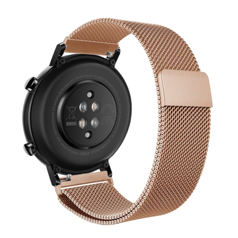 سوار ساعة يد شبكي من الستانلس ستيل مقاس 20 مم . ذهبي وردي - Image 3