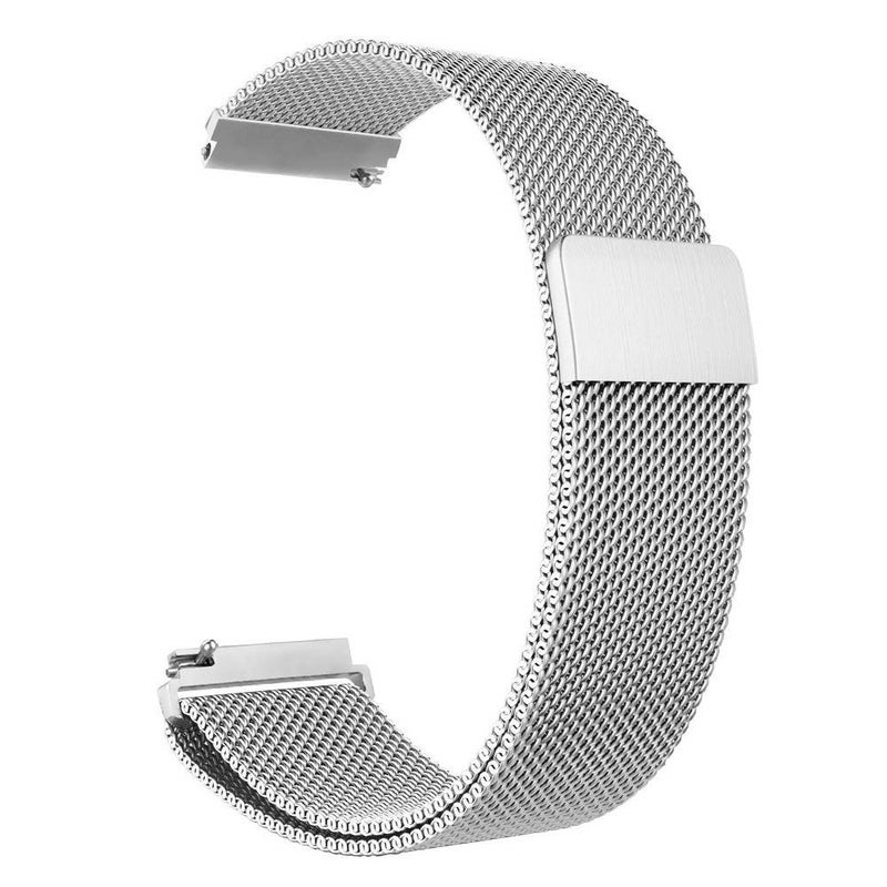 20mm Watchband Stainless Steel Mesh Watch Silver - Image 1