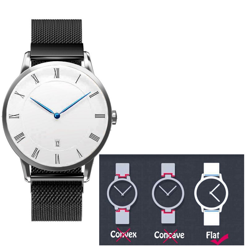 22mm Stainless Steel Mesh Watch Band Strap Black - Image 3