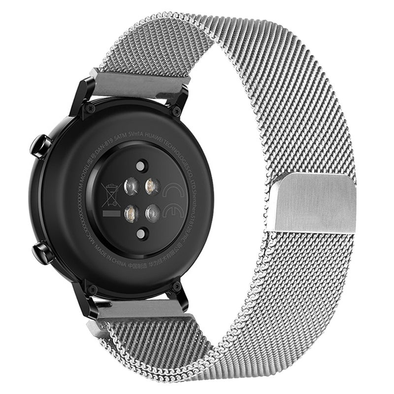 20mm Watchband Stainless Steel Mesh Watch Silver - Image 4