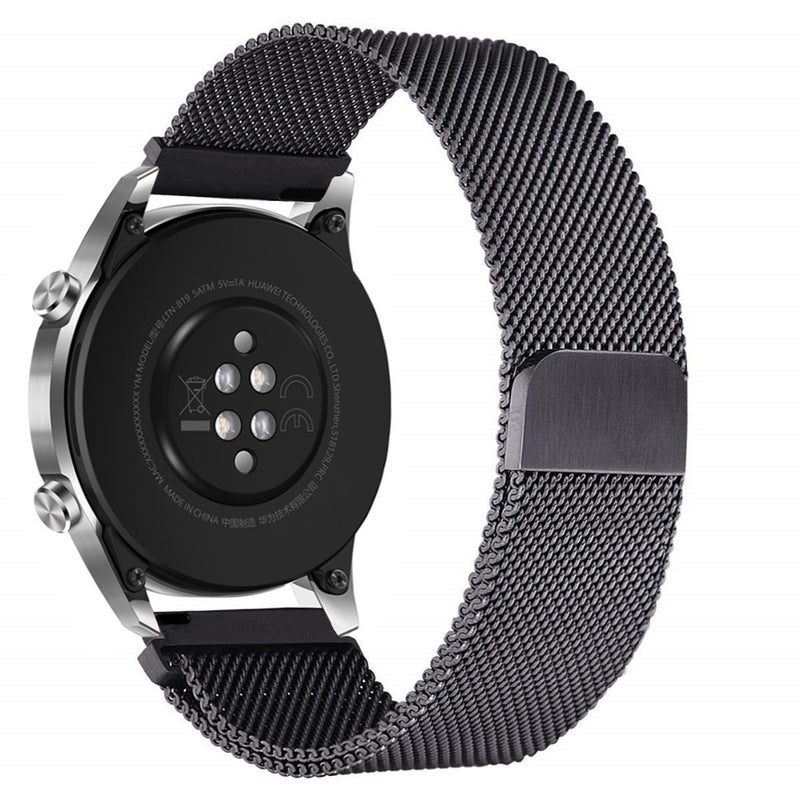 22mm Stainless Steel Mesh Watch Band Strap Black - Image 5
