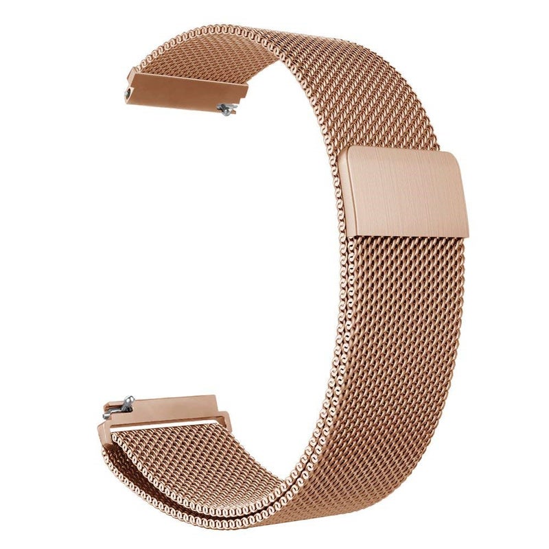 22mm Stainless Steel Mesh Watch Band Strap Rose Gold - Image 1