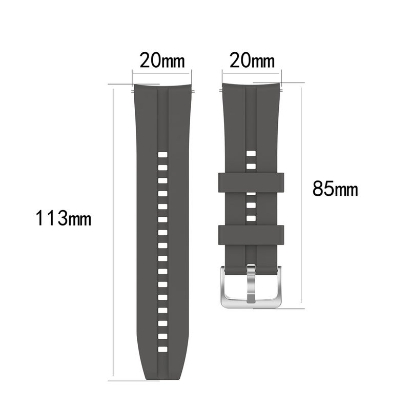 Generic - 20mm Silicone Watch Strap Band with Buckle Black - Image 1