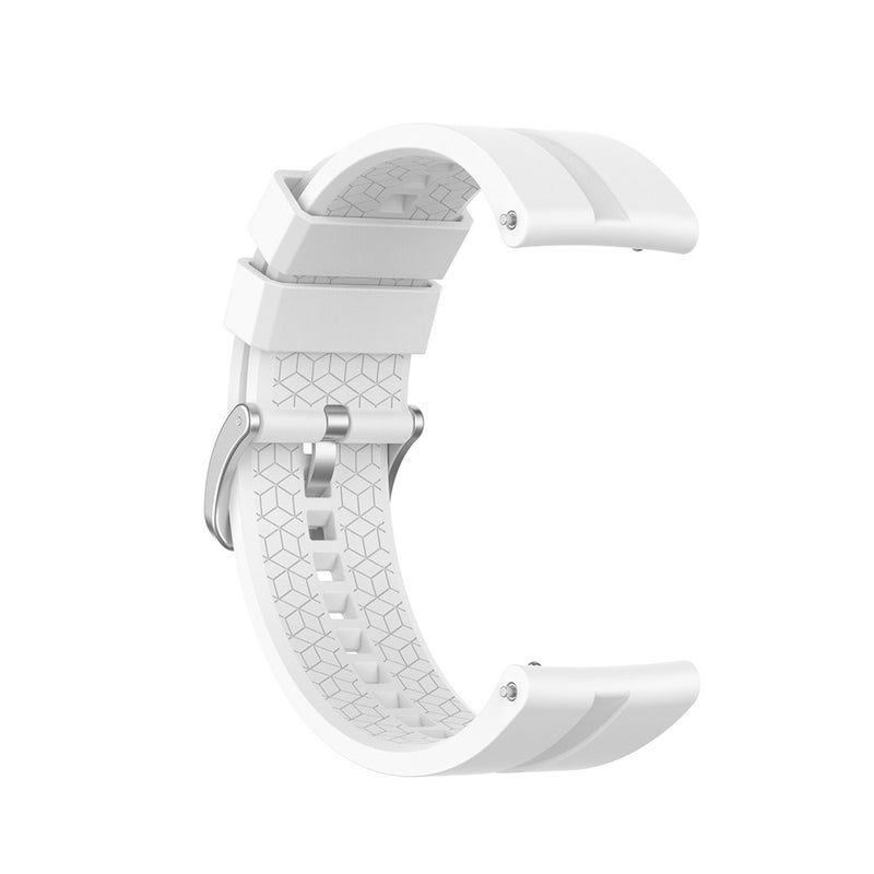 22mm Silicone Watch Strap Band with Buckle White - Image 3