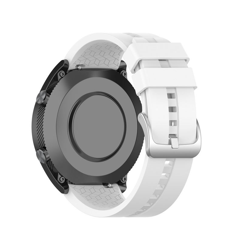 22mm Silicone Watch Strap Band with Buckle White - Image 5