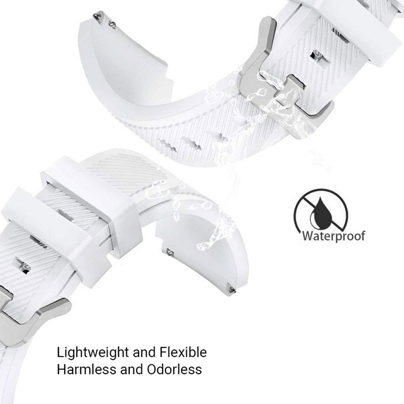 سوار ساعة بديل من السيليكون مقاس 22 مم مع سطح مخطط بإبزيم أحمر - Image 4