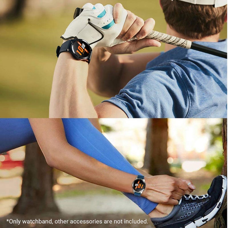 سوار ساعة بديل من السيليكون مقاس 22 مم مع سطح مخطط بإبزيم أحمر - Image 5