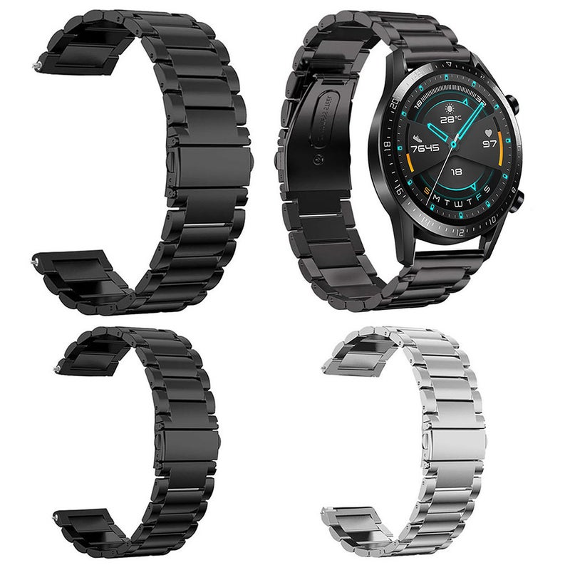 22mm Stainless Steel Watch Band Strap Black - Image 5