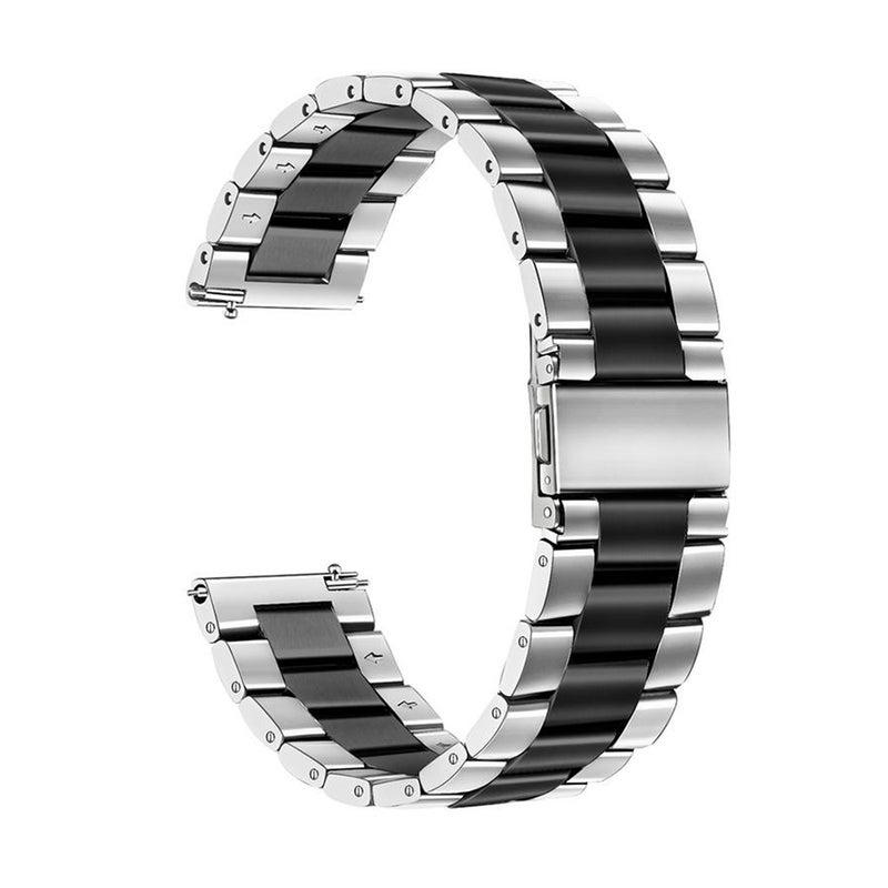 22mm Stainless Steel Watch Band Strap Black - Image 2