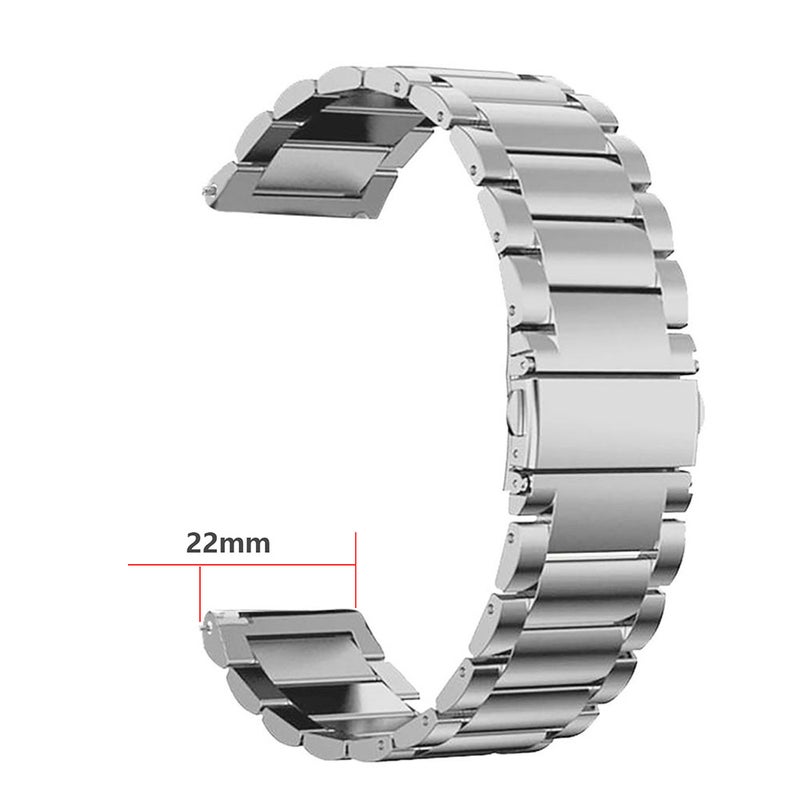 22mm Stainless Steel Watch Band Strap Black - Image 5