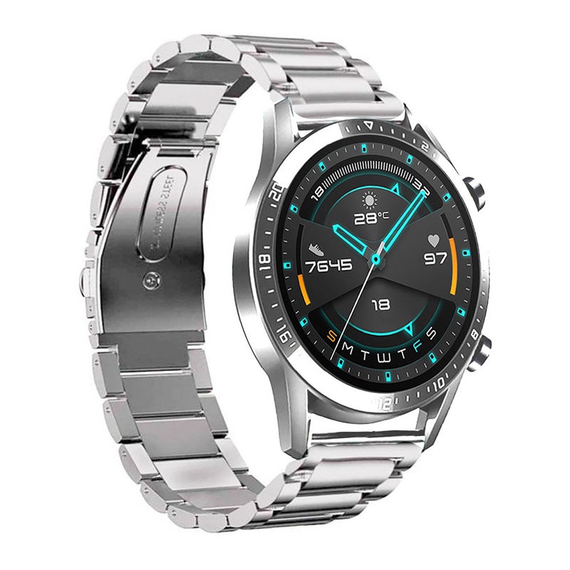 22mm Stainless Steel Watch Band Strap Silver - Image 1