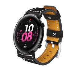 20mm Leather Watch Strap Black