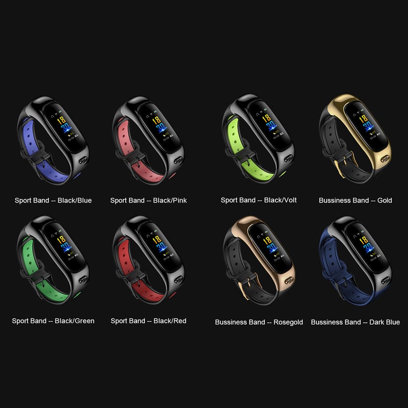 S1 Sports Band BT Earphone Smart Headset With Microphone Gold Dial  - Image 2