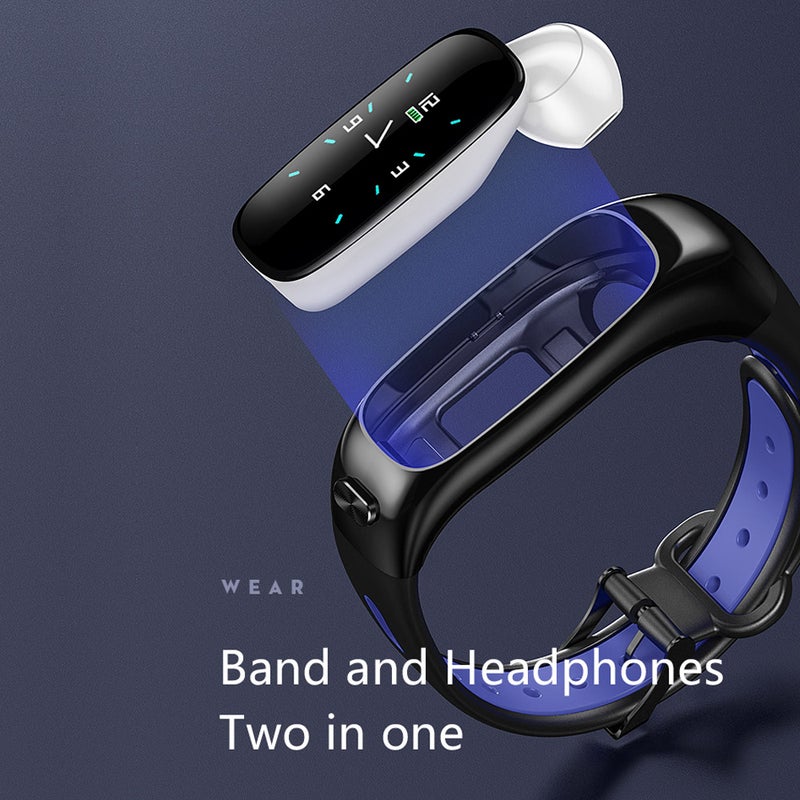 S1 Sports Band BT Earphone Smart Headset With Microphone Gold Dial  - Image 3
