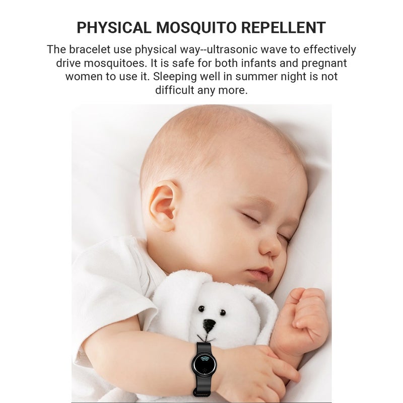 Ultrasonic Mosquito Repellent Bracelet Black  - Image 3