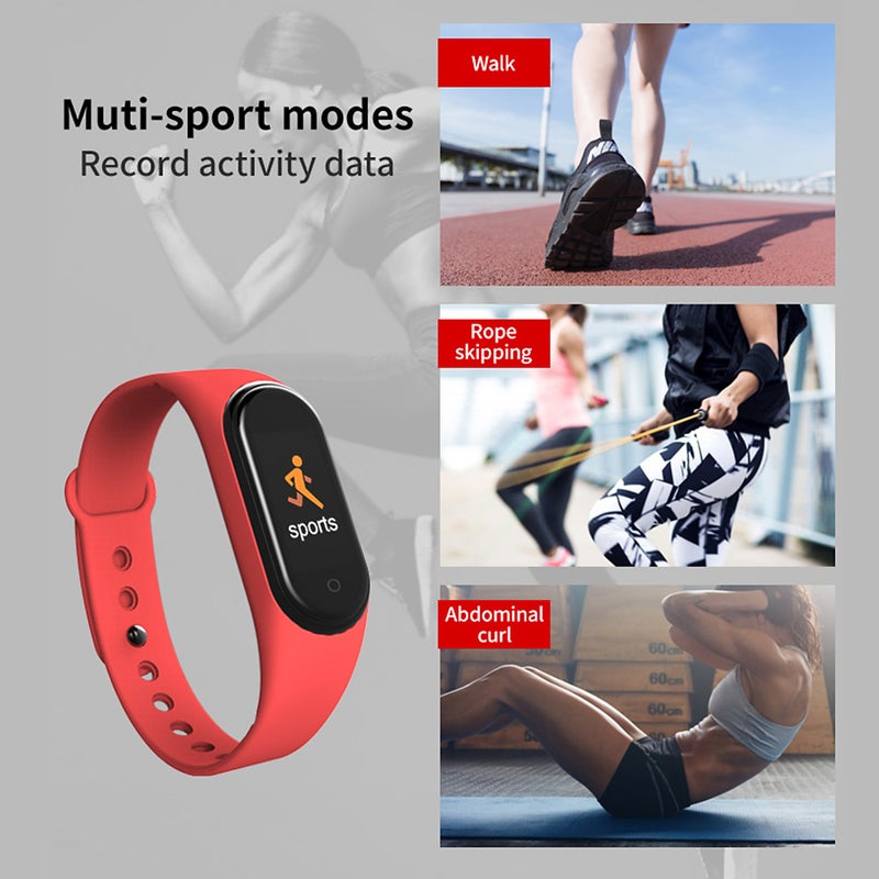 M4 Smart Band Sports Tracker Fitness Bracelet Red - Image 5