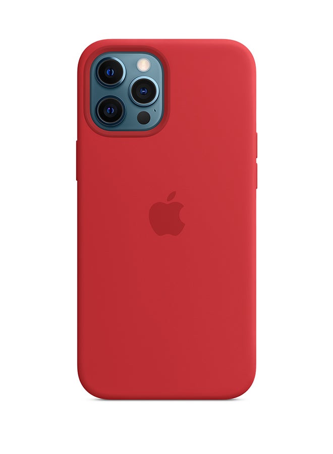 Apple - iPhone 12 Pro Max Silicone Case with MagSafe Product (Red) - Image 1