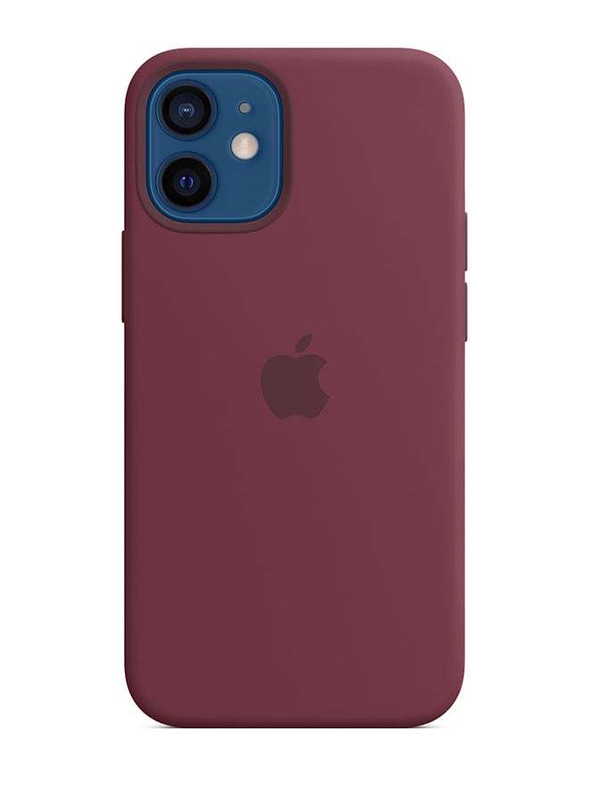 ابل  غطاء حماية لهاتف آيفون 12 ميني من السيليكون يدعم شاحن ماج سيف برقوقي