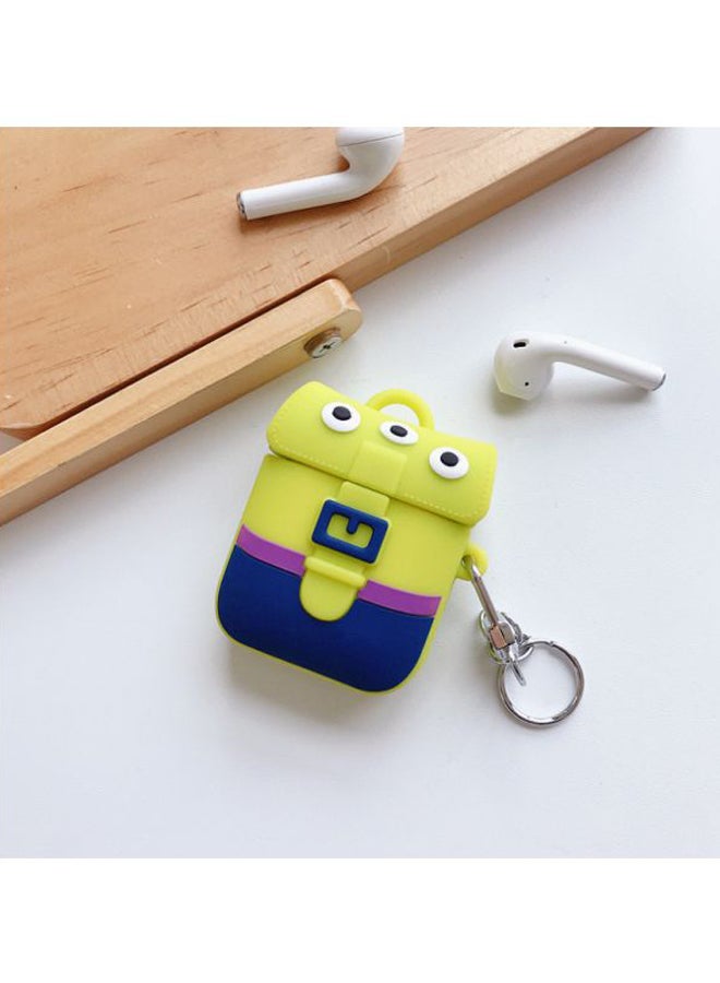 بيوينتي حافظة على شكل حقيبة بتصميم كرتوني لعلبة سماعات أبل آيربودز 1/2 أخضر/ أزرق/ أرجواني - Image 2