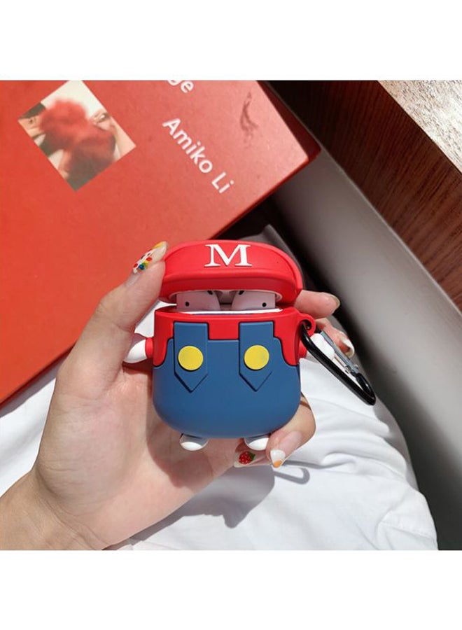 بيوينتي غطاء حماية بتصميم على شكل شخصية الرسومات الكرتونية مزود بمشبك لسماعات أبل آير بودز 1/ 2 أزرق/أحمر/أصفر - Image 2