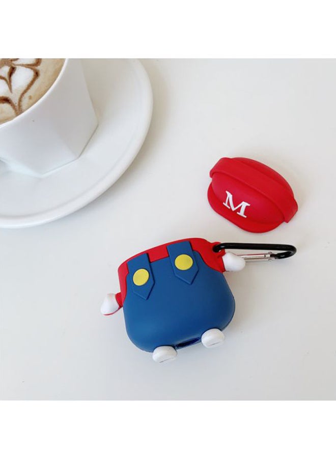 بيوينتي غطاء حماية بتصميم على شكل شخصية الرسومات الكرتونية مزود بمشبك لسماعات أبل آير بودز 1/ 2 أزرق/أحمر/أصفر - Image 4