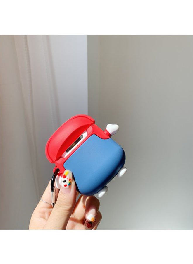 بيوينتي غطاء حماية بتصميم على شكل شخصية الرسومات الكرتونية مزود بمشبك لسماعات أبل آير بودز 1/ 2 أزرق/أحمر/أصفر - Image 3