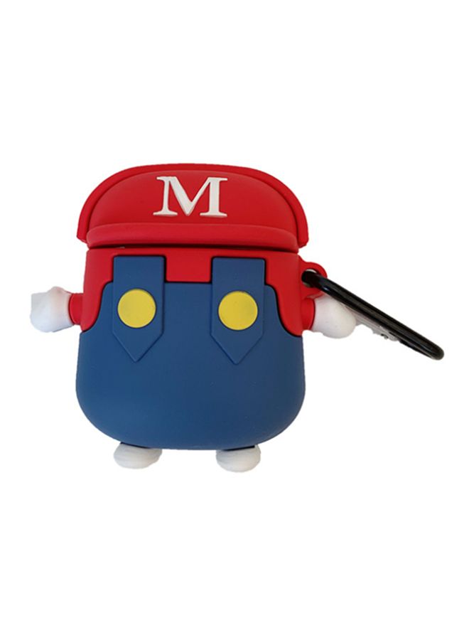 بيوينتي غطاء حماية بتصميم على شكل شخصية الرسومات الكرتونية مزود بمشبك لسماعات أبل آير بودز 1/ 2 أزرق/أحمر/أصفر - Image 1