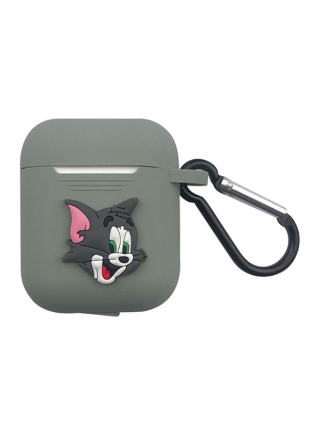 Beauenty Cartoon Themed Case Cover With Carabiner For Apple AirPods 1/2 Grey/White/Pink - Image 1