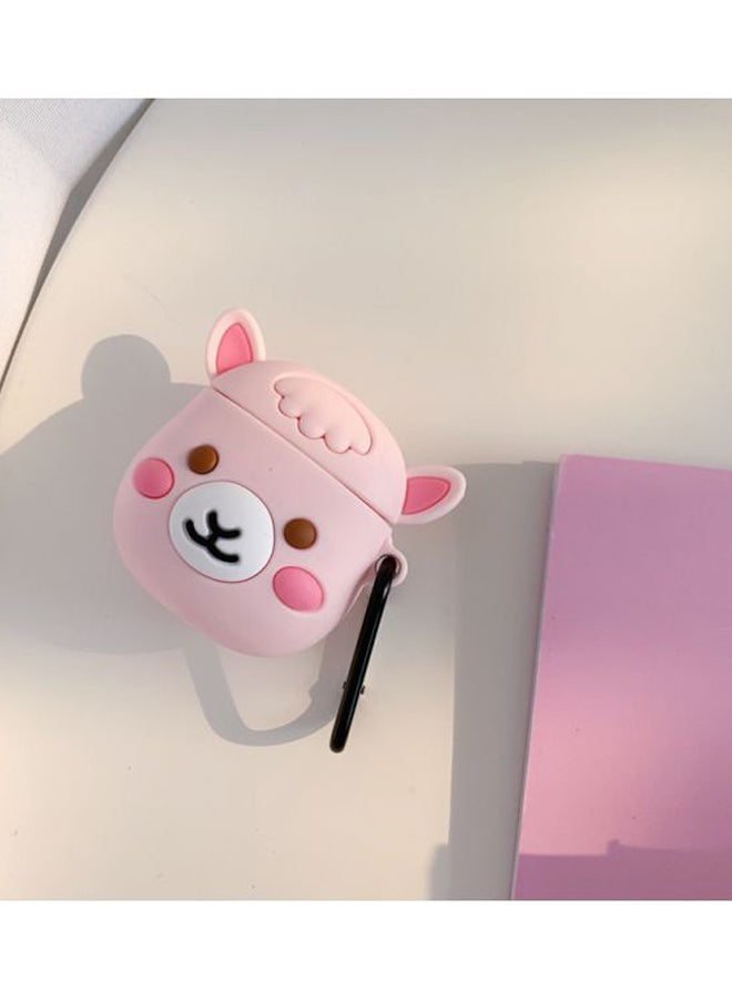 Beauenty Cartoon Themed Case Cover With Carabiner For Apple AirPods 1/2 Pink/White/Black - Image 2