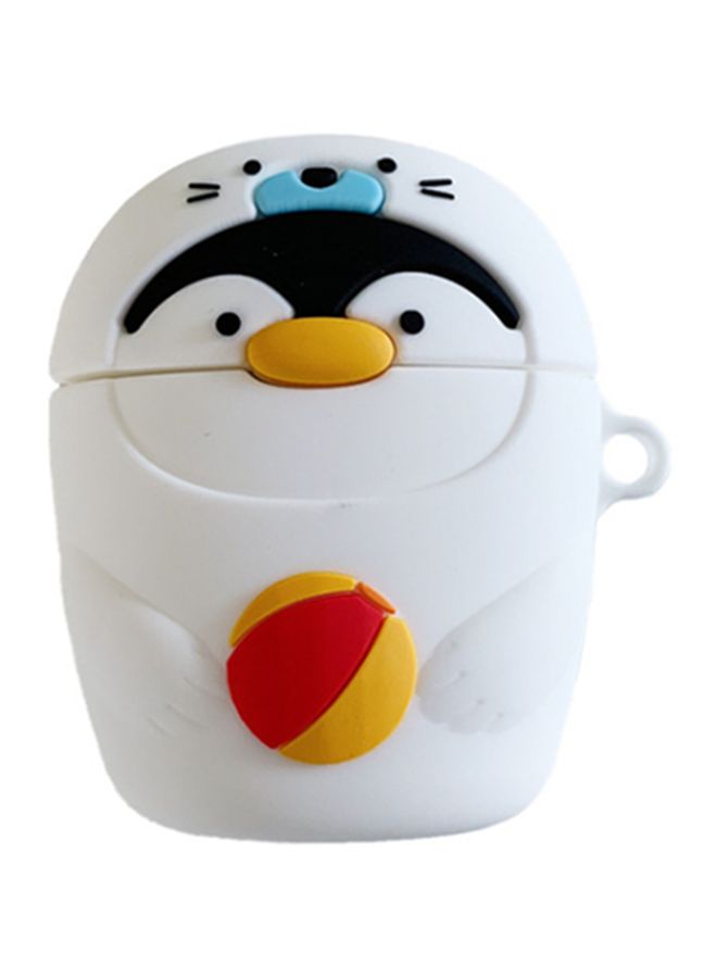 Beauenty Penguin Shaped Case Cover With Carabiner For Apple AirPods 1/2 White/Black/Orange - Image 1