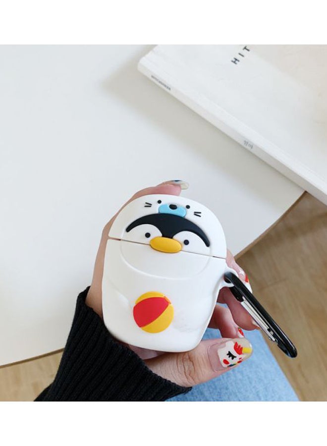 Beauenty Penguin Shaped Case Cover With Carabiner For Apple AirPods 1/2 White/Black/Orange - Image 3