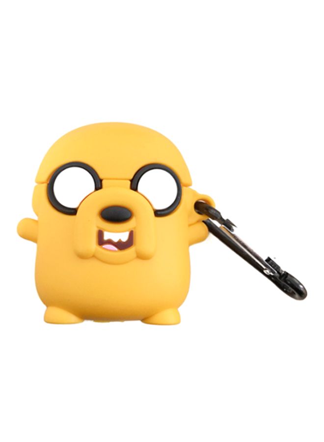 بيوينتي غطاء حماية على شكل كلب مزود بحلقة معدنية لسماعات أبل آيربودز 1/2 أصفر/أسود/أبيض - Image 1