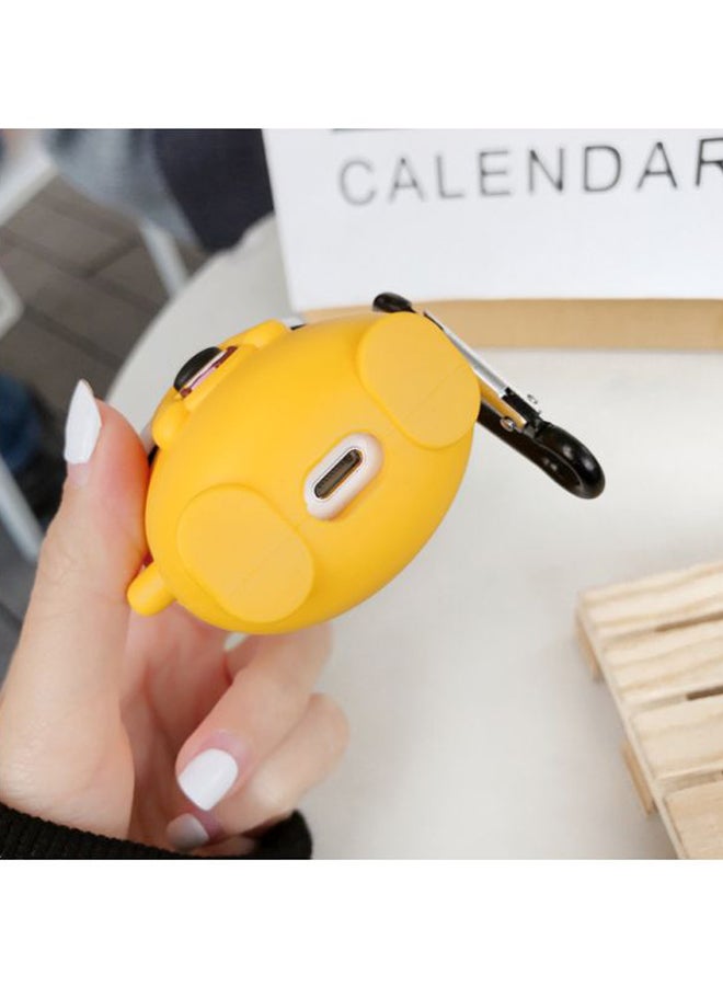 بيوينتي غطاء حماية على شكل كلب مزود بحلقة معدنية لسماعات أبل آيربودز 1/2 أصفر/أسود/أبيض - Image 3