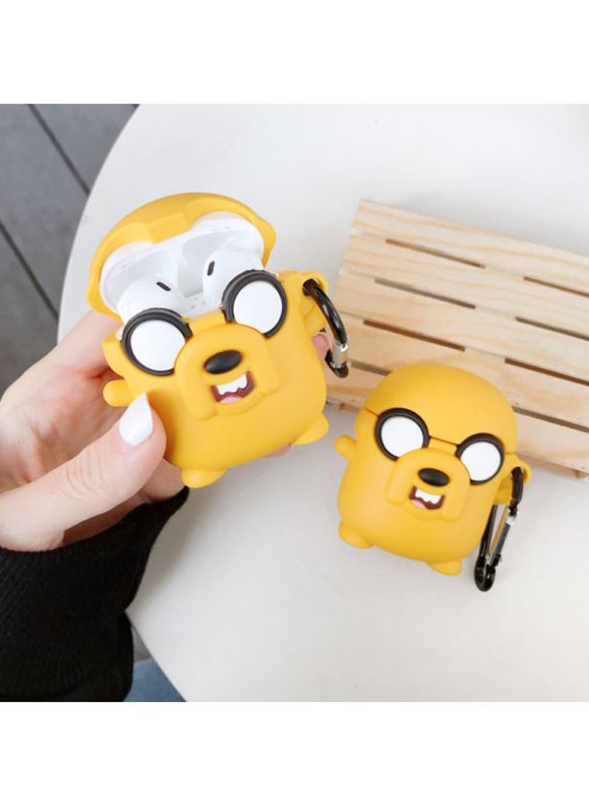 بيوينتي غطاء حماية على شكل كلب مزود بحلقة معدنية لسماعات أبل آيربودز 1/2 أصفر/أسود/أبيض - Image 4