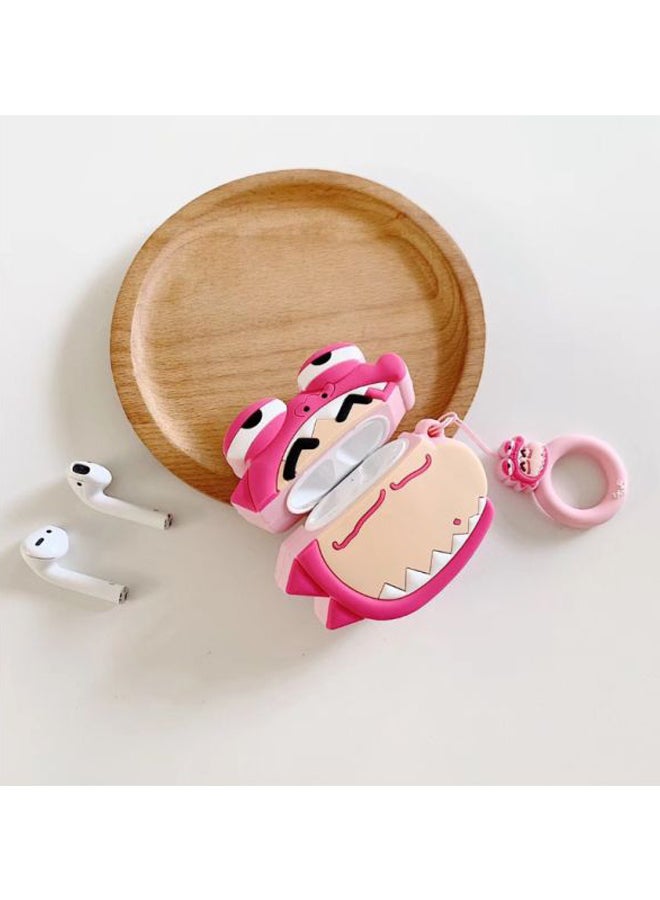 بيوينتي غطاء حماية على شكل شخصية شين تشان مزود بحلقة بقفل زنبركي لسماعات أبل آيربودز 1/2 وردي/بيج/أبيض - Image 2