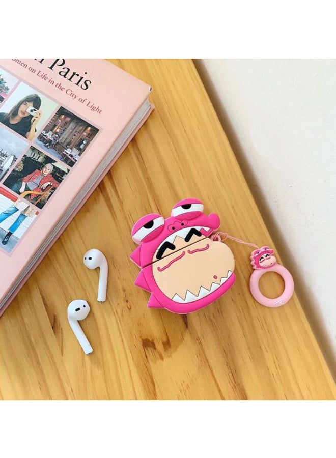 بيوينتي غطاء حماية على شكل شخصية شين تشان مزود بحلقة بقفل زنبركي لسماعات أبل آيربودز 1/2 وردي/بيج/أبيض - Image 4