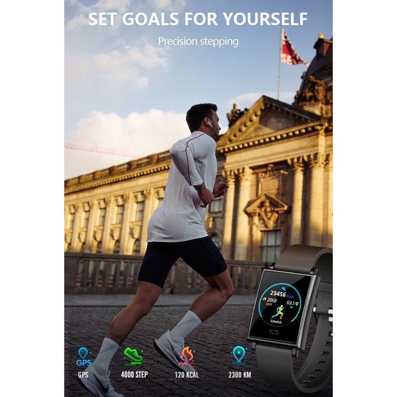 1.3'' Waterproof Multi-Sports Mode Fitness Tracker Smartwatch Black  - Image 3