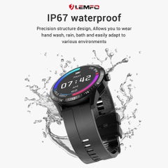 Lemfo 1.3" G20 BT 4.0 HD Screen Multi-Sports Mode Smartwatch Black Silicone Strap  - Image 2