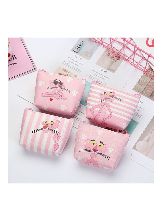 Cartoon Patterned Zipper Purse Coin Bag Pink/White - Image 2