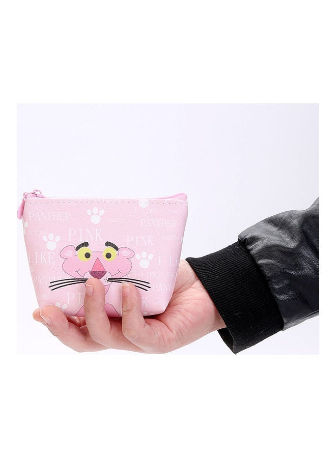 Cartoon Patterned Zipper Purse Coin Bag Pink/White - Image 5