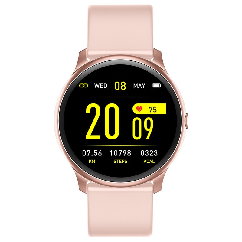Kingwear - KW19 1.3'' BT 4.0 TFT Waterproof Multi-Sports Mode Smartwatch Pink - Image 1