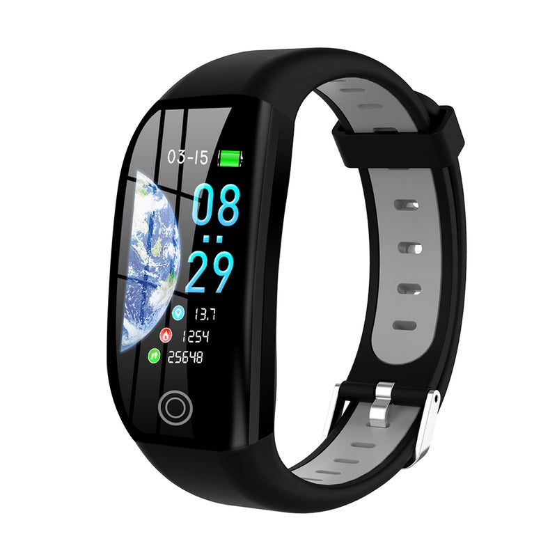 F21 1.14'' Screen BT 4.0 Waterproof Fitness Bracelet Smartwatch Grey/Black - Image 1
