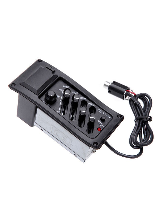 Generic 4-Band EQ Equalizer Piezo Pickup EQ-7545R Pre-Amp Acoustic Guitar Preamp Amplifier Tuner - Image 1